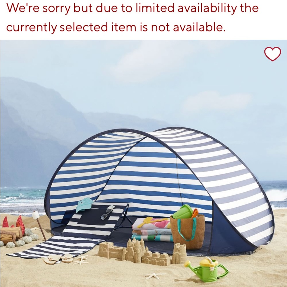 navy Striped Beach sunshade pottery barn